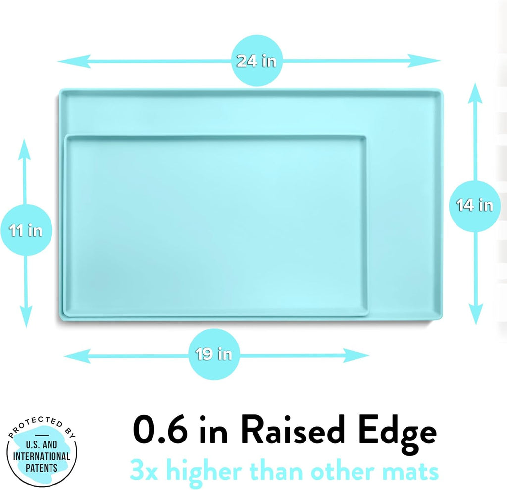 Waterproof Cat Food Mat - Non-Slip Silicone Pet Feeding Mat for Food & Water Bowls (Small, Aruba)