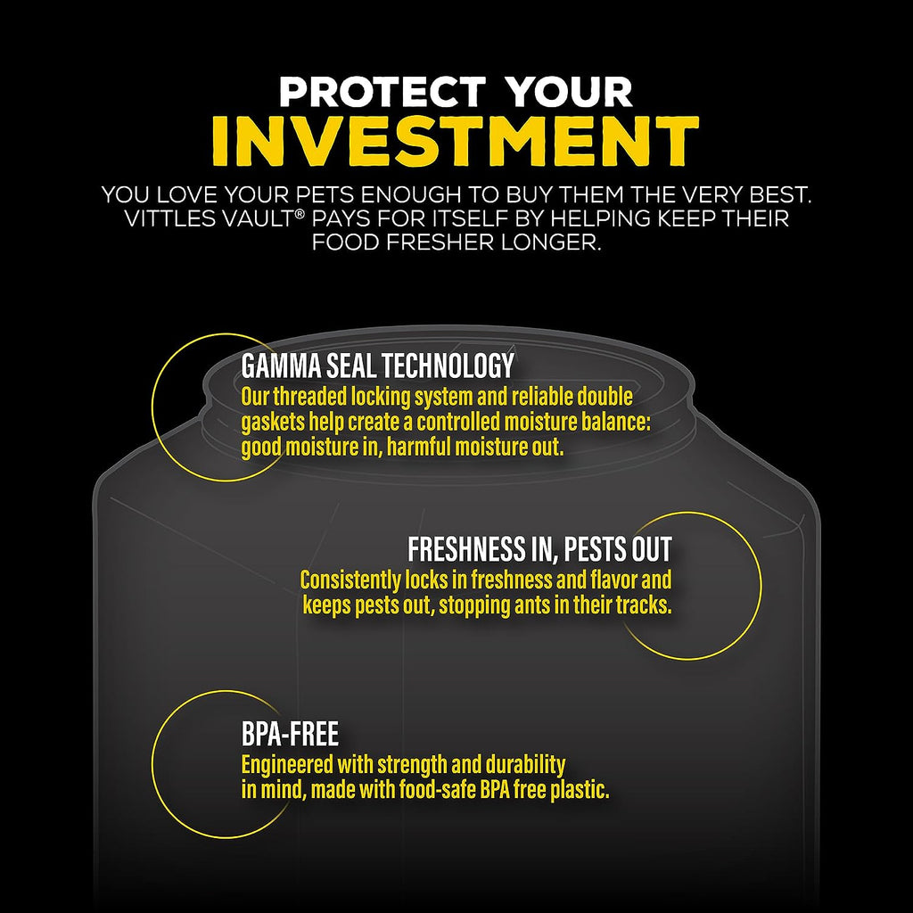 Vittles Vault Stackable Dog Food Storage Container - Airtight Lid, 40 lbs Capacity, Made in the USA - Ideal for Pet Owners!