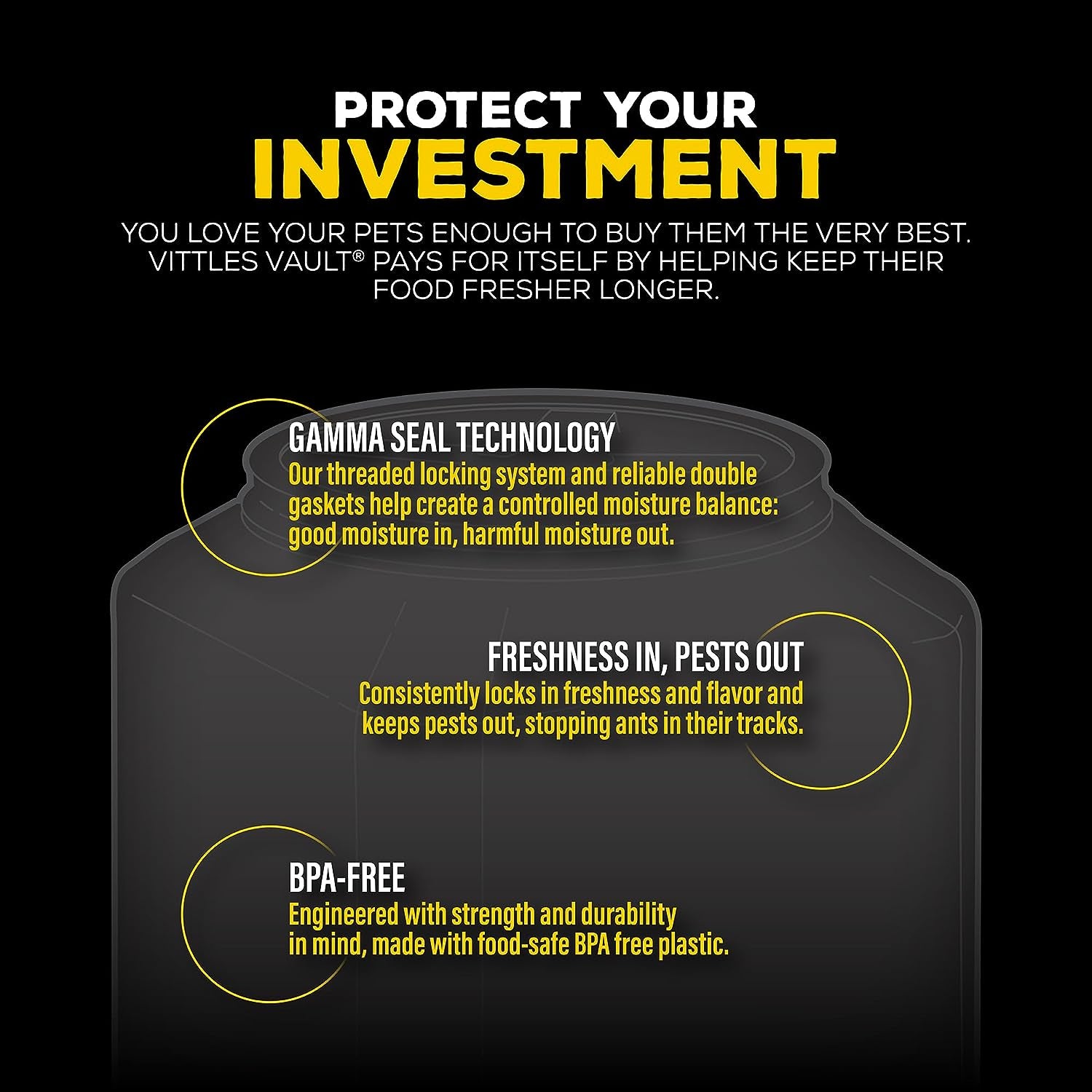 Vittles Vault Stackable Dog Food Storage Container - Airtight Lid, 40 lbs Capacity, Made in the USA - Ideal for Pet Owners!