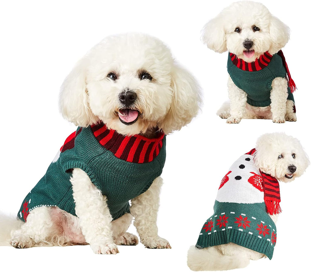 Adorable Cozy Snowman Dog Christmas Sweater - Soft Knitted Winter Jumpsuit for Pets of All Sizes!