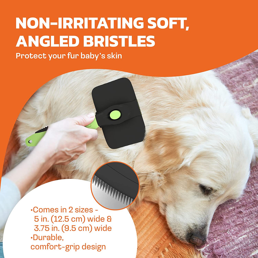 Effortless Self-Cleaning Slicker Brush for Long-Haired Dogs & Cats – Ideal for Medium to Large Pets!