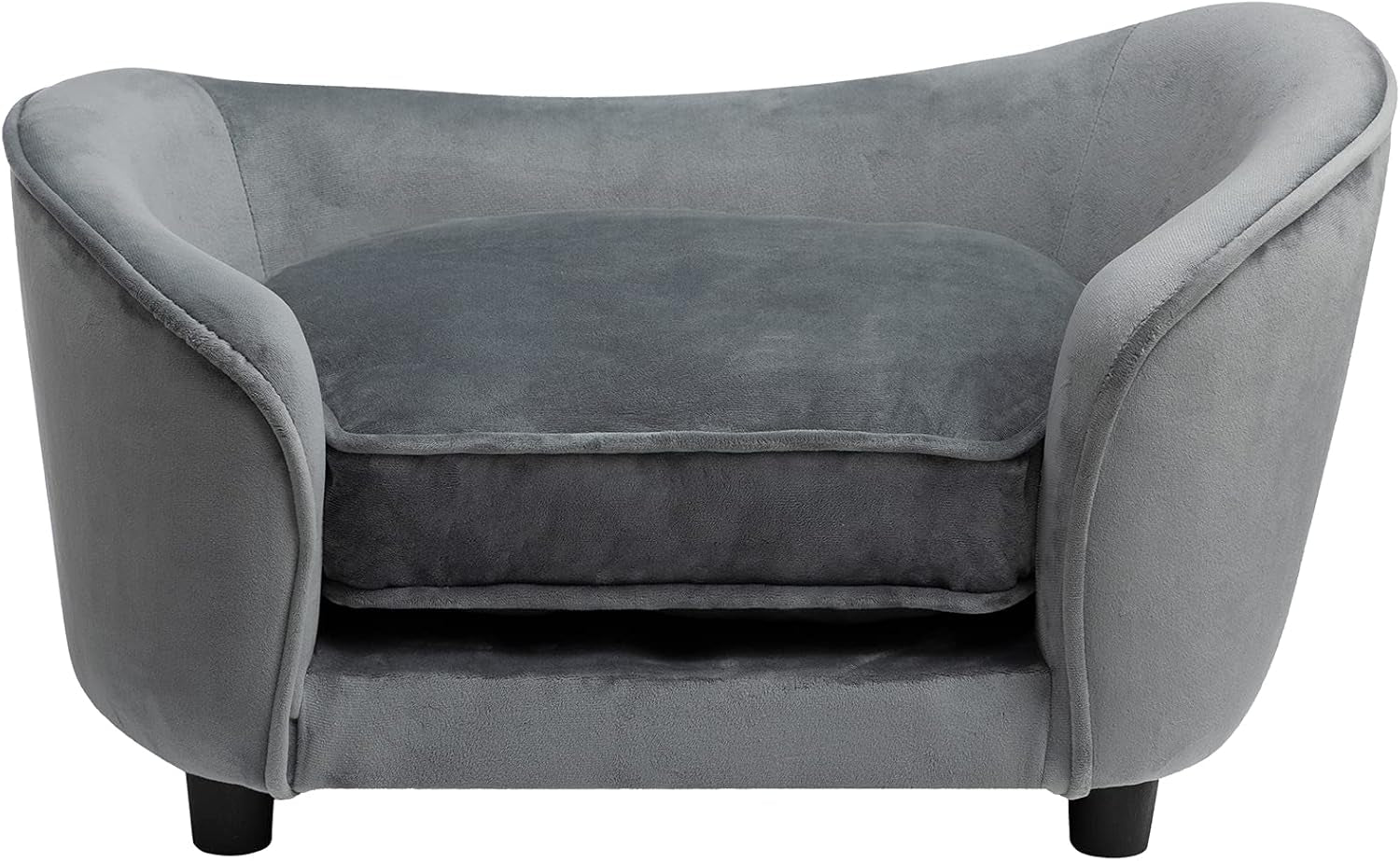 Luxury Ultra-Soft Dark Gray Pet Sofa Couch – Cozy Stylish Bed for Cats & Small Dogs