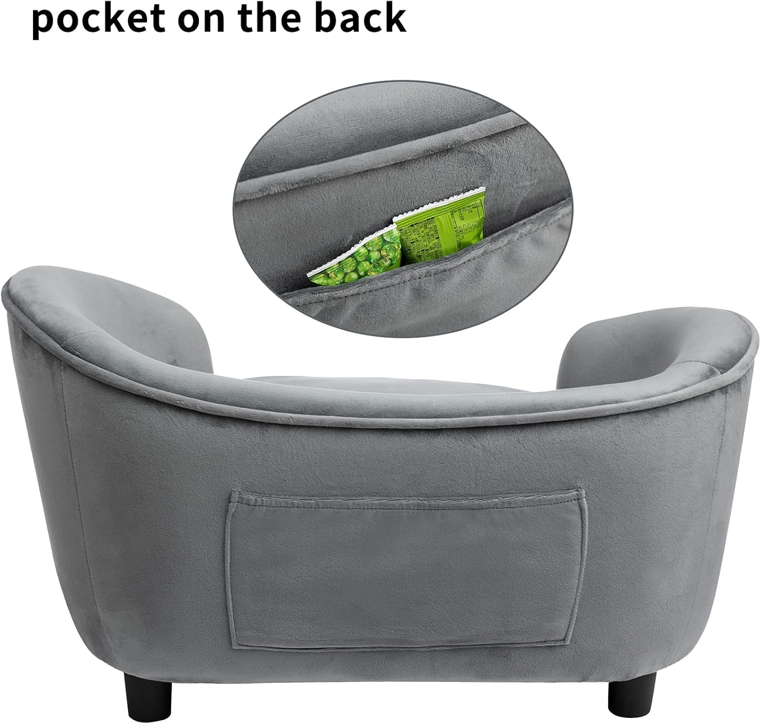 Luxury Ultra-Soft Dark Gray Pet Sofa Couch – Cozy Stylish Bed for Cats & Small Dogs