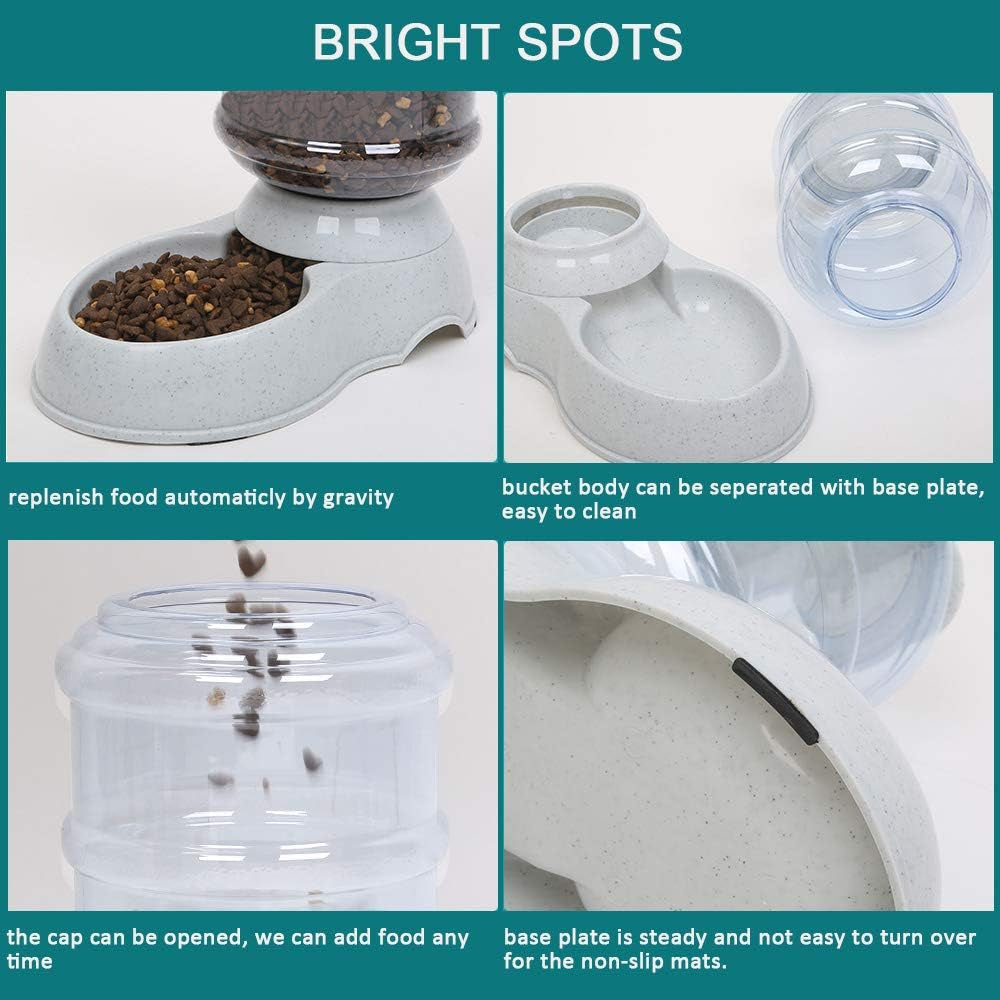 Automatic Cat Feeder - 1 Gallon Durable Food Dispenser for Cats and Small Dogs - Convenient Gravity Feed Pet Feeder for Happy Pets