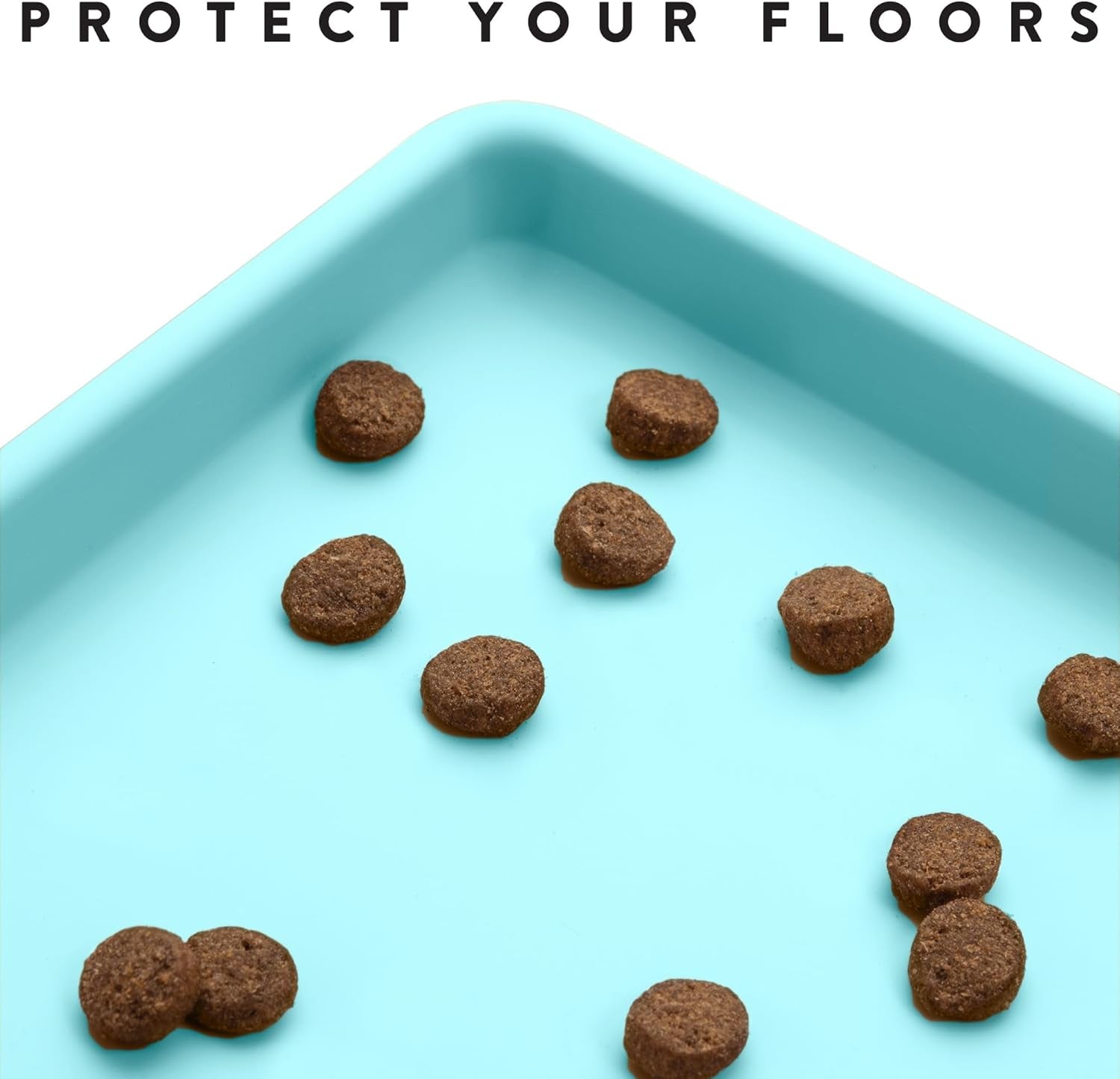 Waterproof Cat Food Mat - Non-Slip Silicone Pet Feeding Mat for Food & Water Bowls (Small, Aruba)