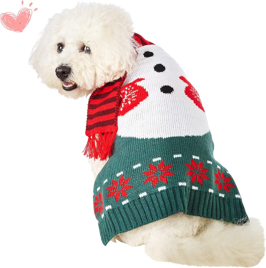 Adorable Cozy Snowman Dog Christmas Sweater - Soft Knitted Winter Jumpsuit for Pets of All Sizes!