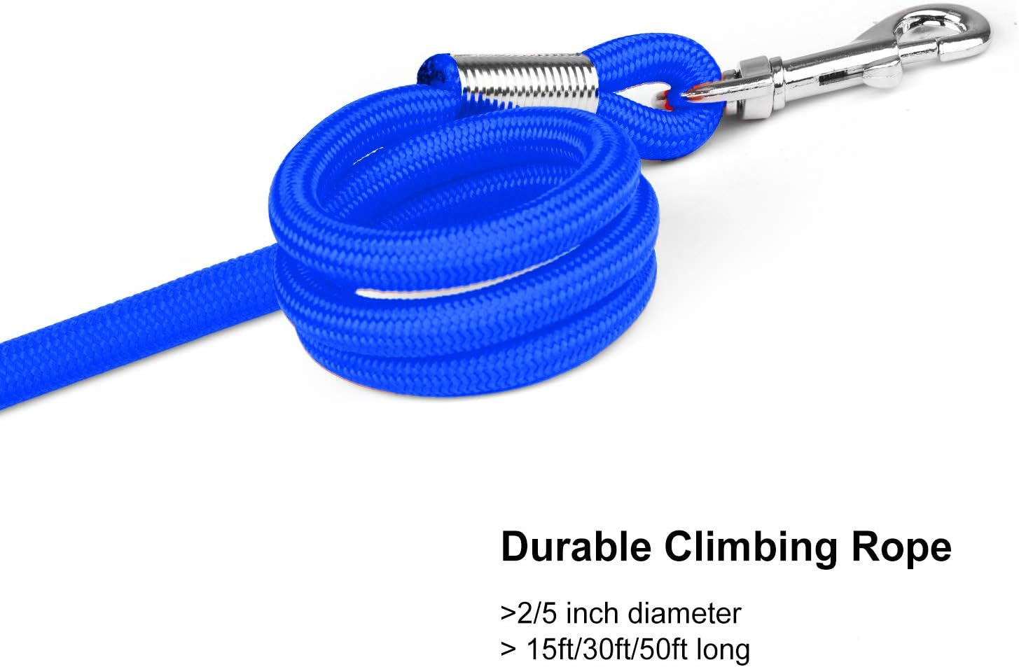 15Ft Durable Blue Check Cord - Ideal Training Leash for Dogs & Puppies - Perfect for Obedience and Agility Training