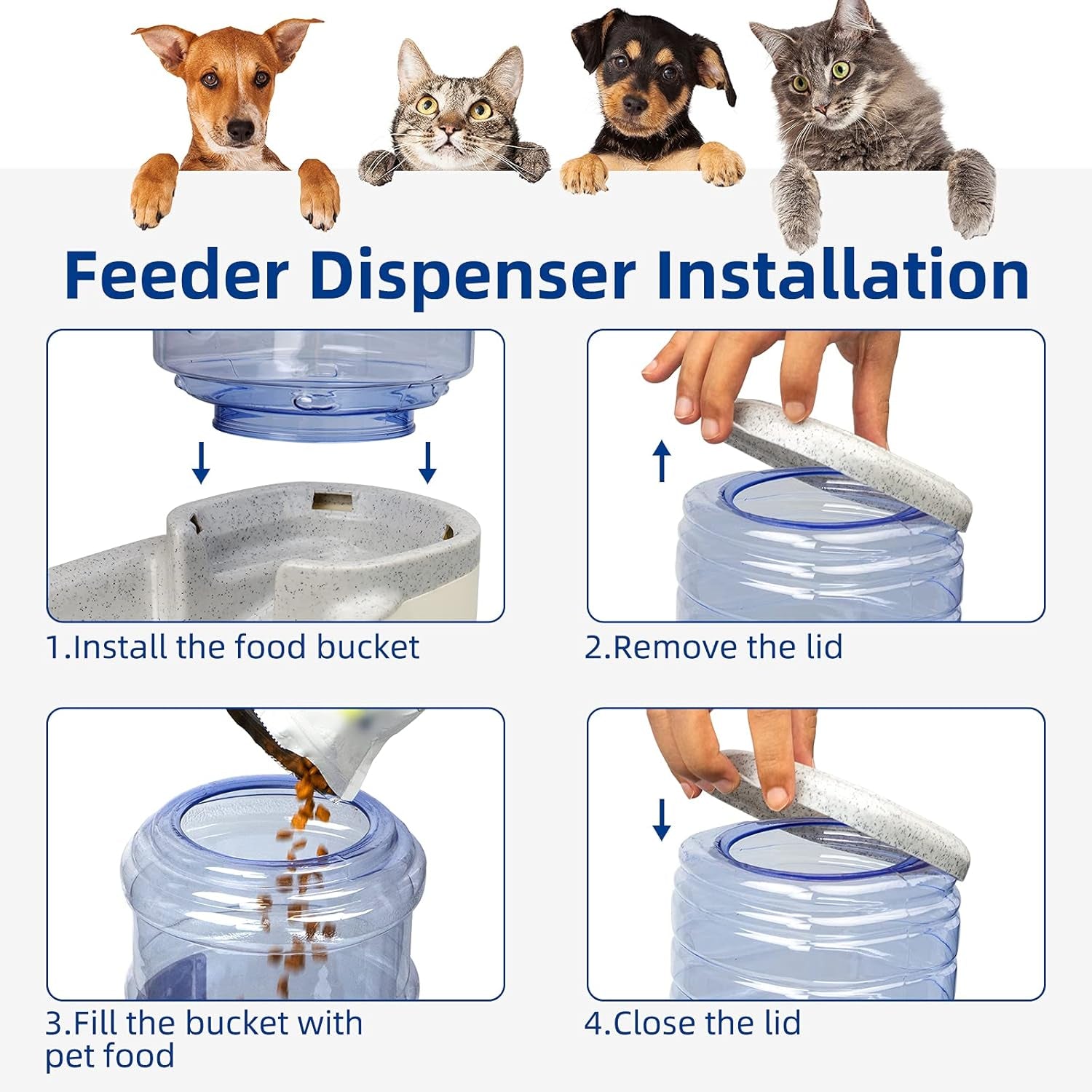 Elevate Your Pet's Dining Experience with the 3.8L Stylish Gray Self-Dispensing Food and Water Dispenser