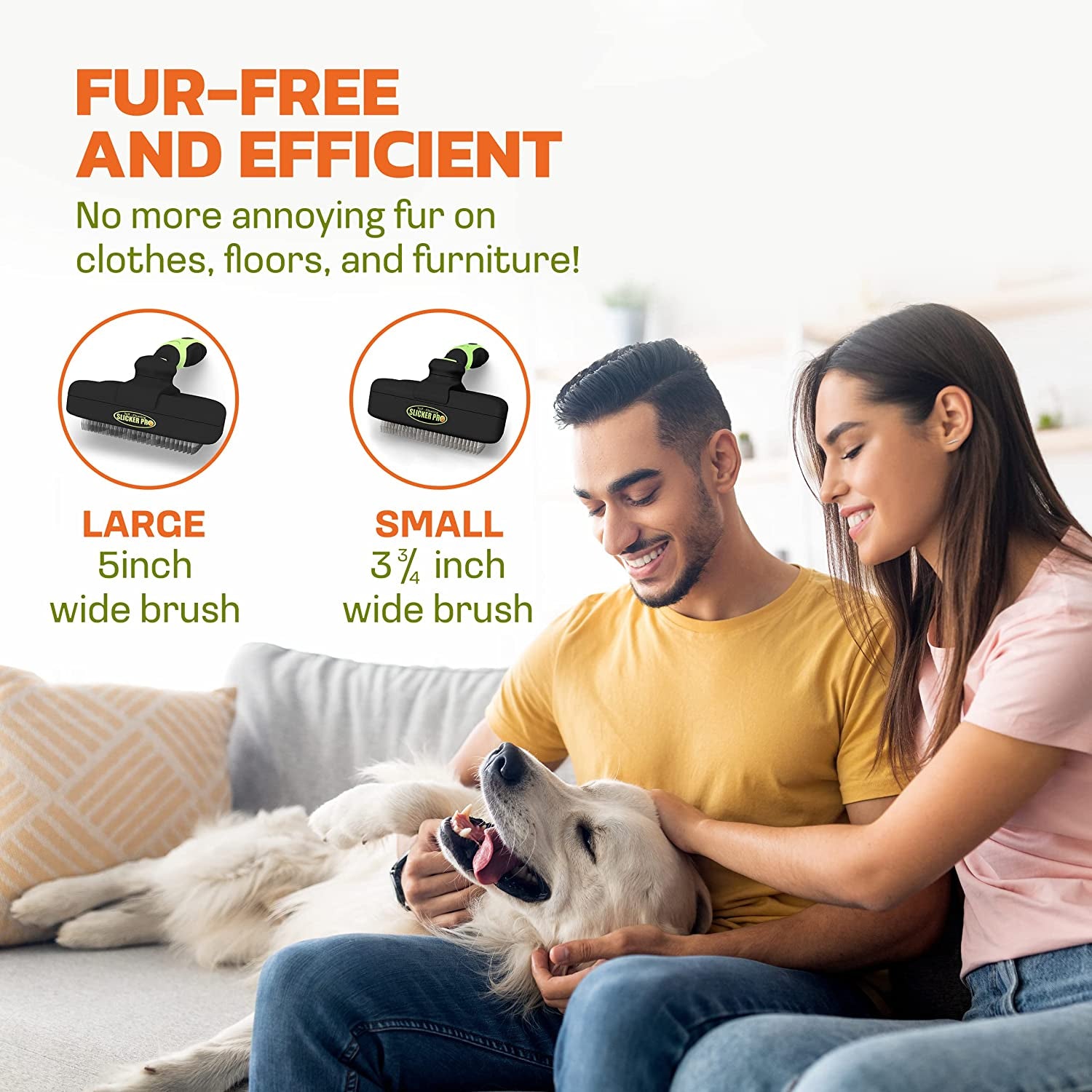 Effortless Self-Cleaning Slicker Brush for Long-Haired Dogs & Cats – Ideal for Medium to Large Pets!