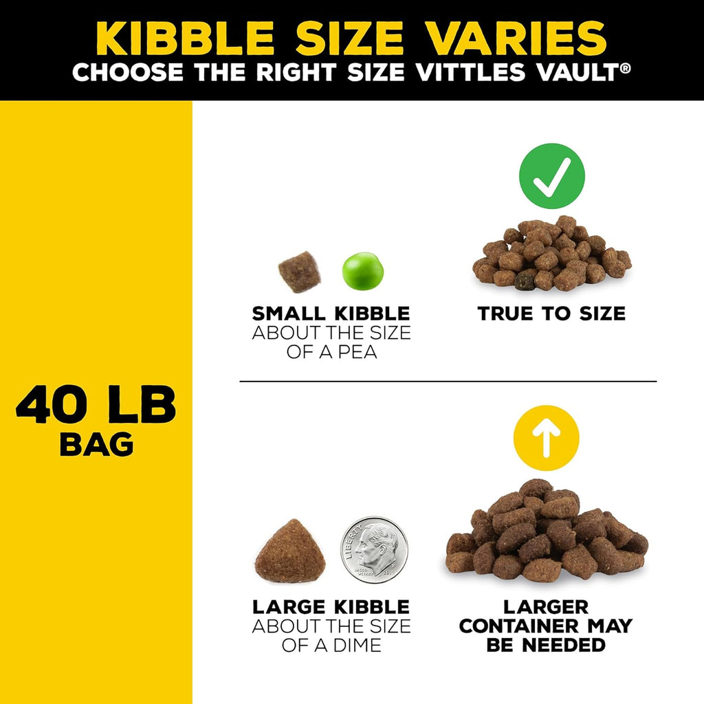 Vittles Vault Stackable Dog Food Storage Container - Airtight Lid, 40 lbs Capacity, Made in the USA - Ideal for Pet Owners!