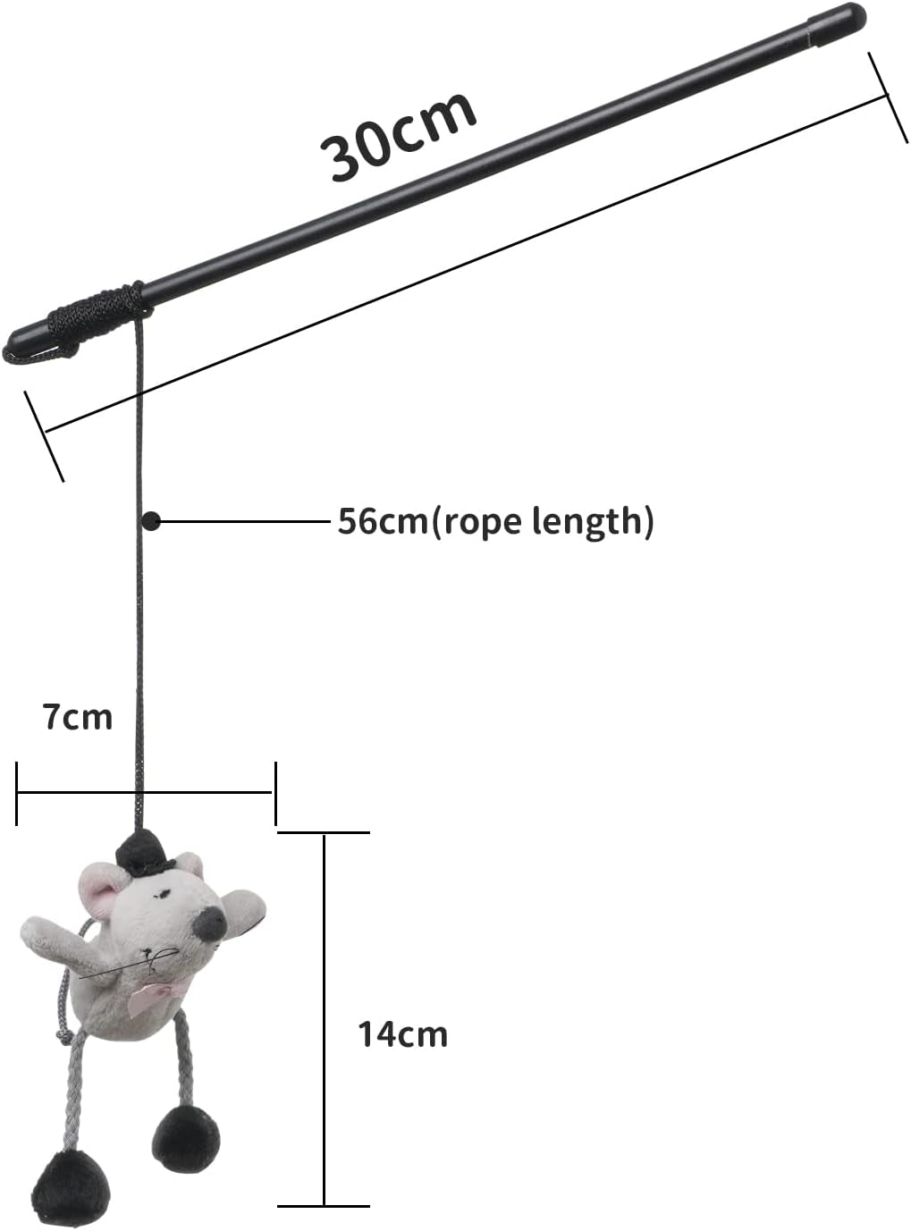 Engaging Interactive Cat Wand Toy with Squeaking Mouse - Perfect for Indoor Fun and Boredom Busting!