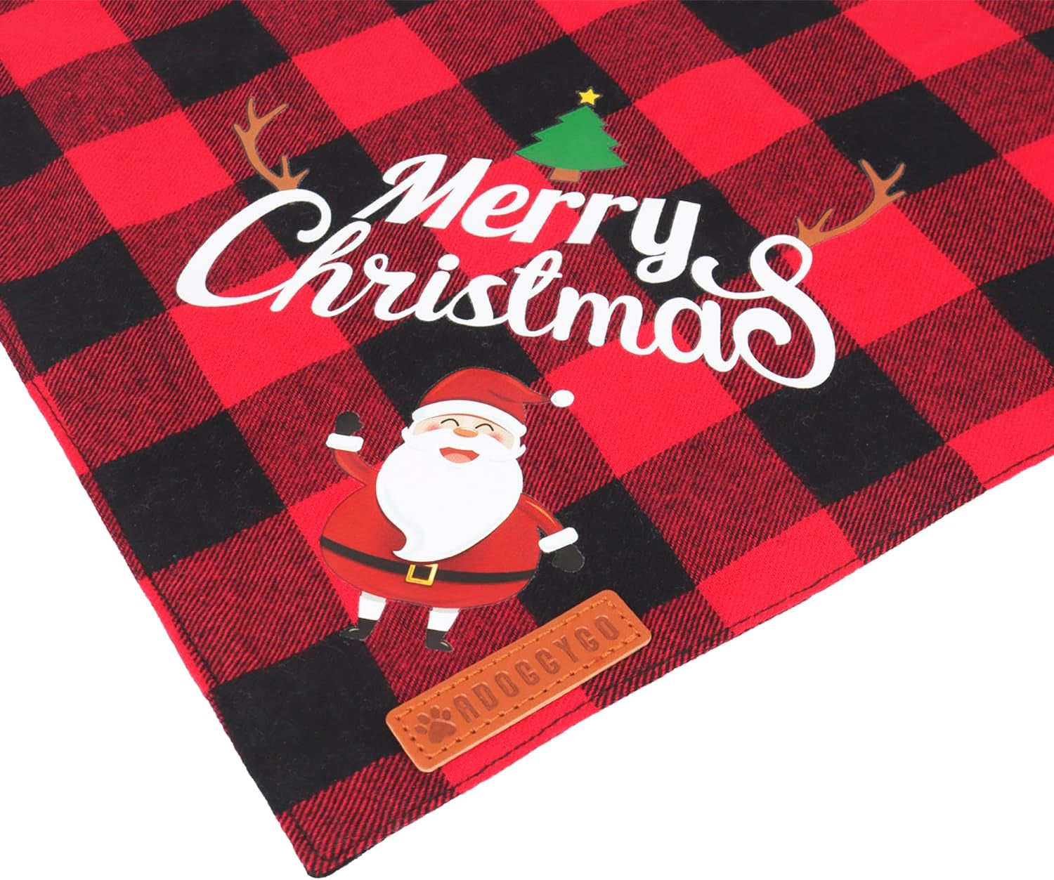 Festive 2-Pack Christmas Plaid Dog Bandanas - Adorable Santa & Snowman Designs for Medium & Large Dogs