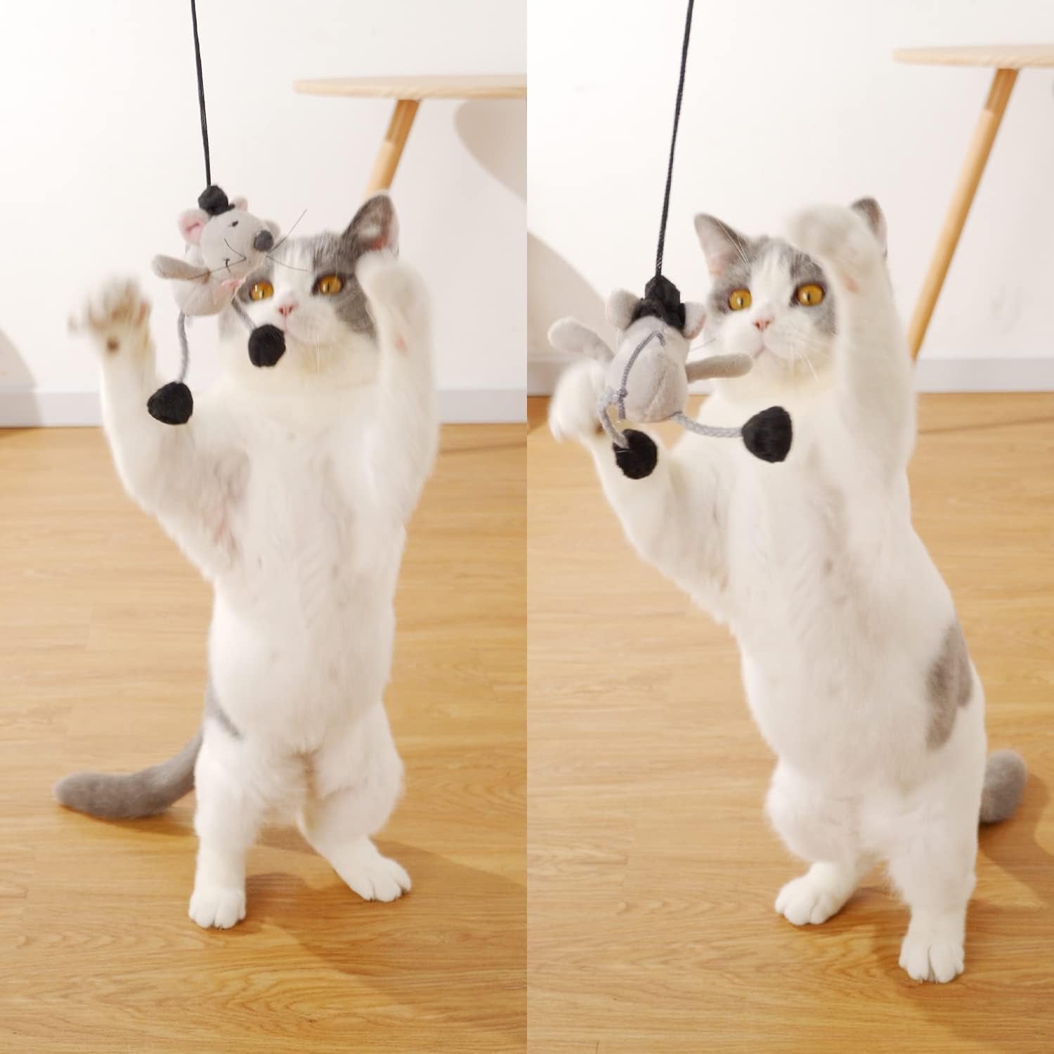 Engaging Interactive Cat Wand Toy with Squeaking Mouse - Perfect for Indoor Fun and Boredom Busting!