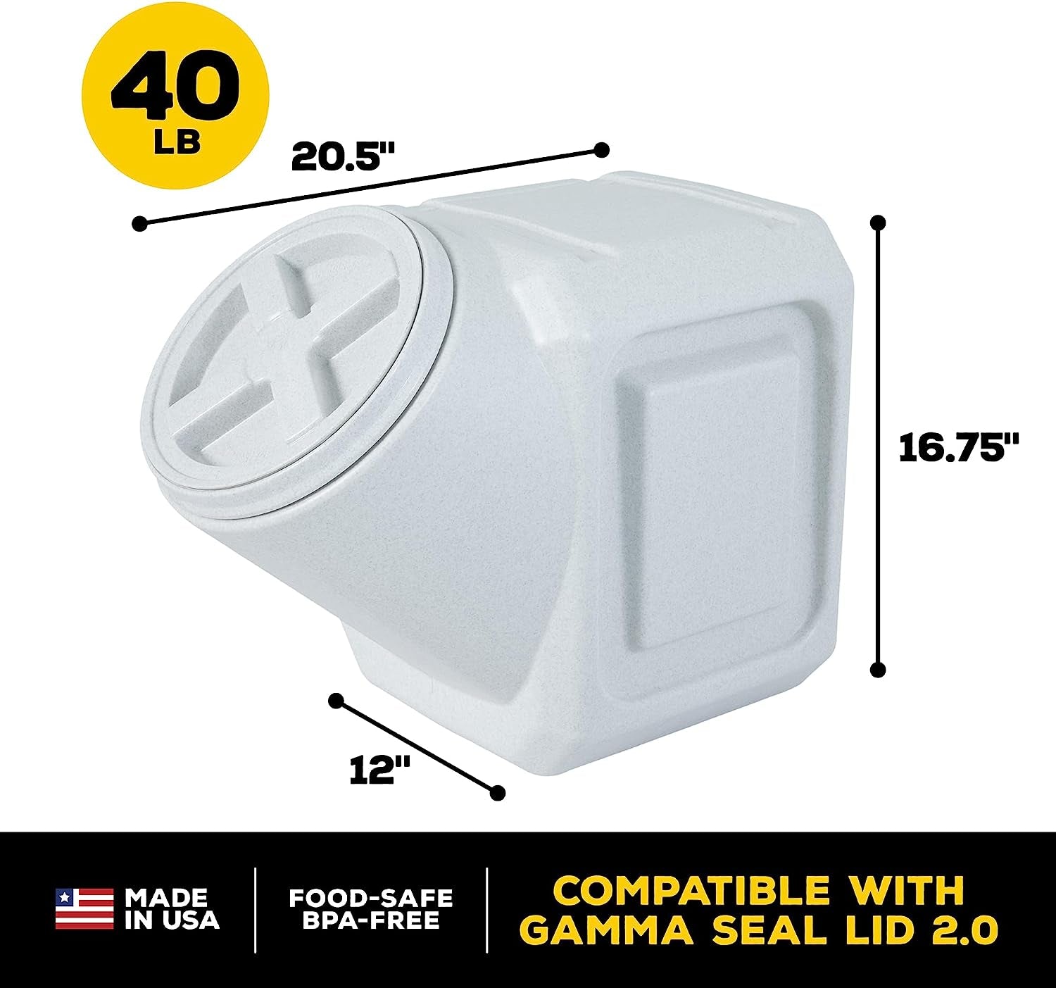 Vittles Vault Stackable Dog Food Storage Container - Airtight Lid, 40 lbs Capacity, Made in the USA - Ideal for Pet Owners!