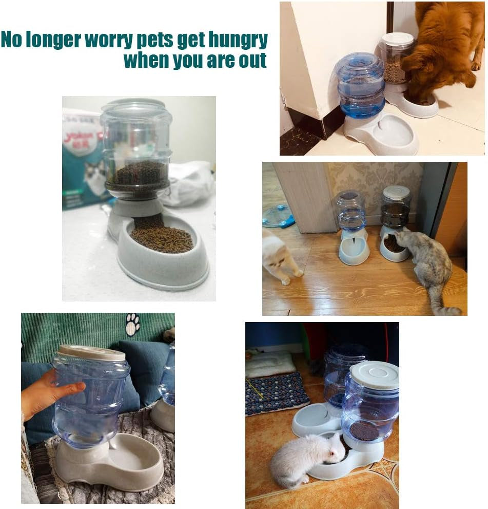 Automatic Cat Feeder - 1 Gallon Durable Food Dispenser for Cats and Small Dogs - Convenient Gravity Feed Pet Feeder for Happy Pets