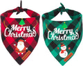 Festive 2-Pack Christmas Plaid Dog Bandanas - Adorable Santa & Snowman Designs for Medium & Large Dogs
