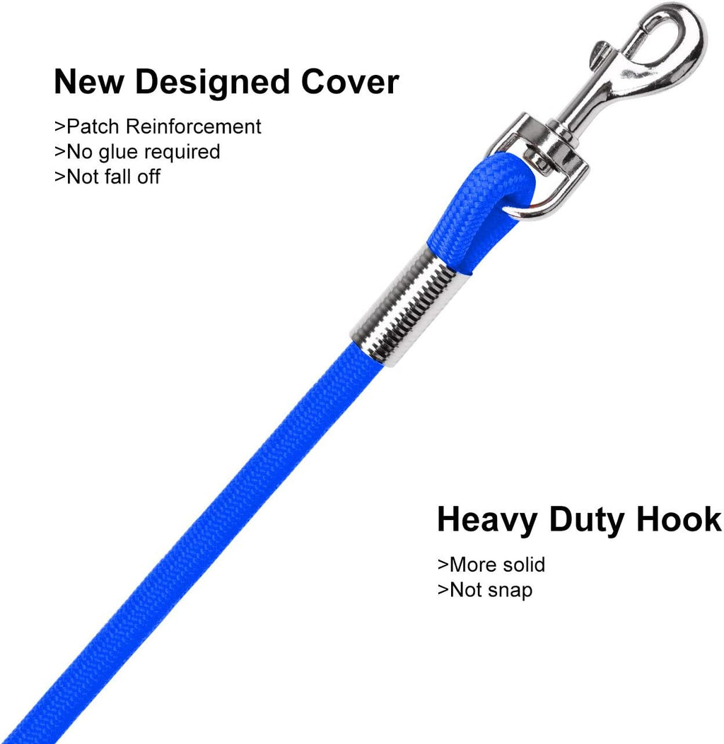 15Ft Durable Blue Check Cord - Ideal Training Leash for Dogs & Puppies - Perfect for Obedience and Agility Training