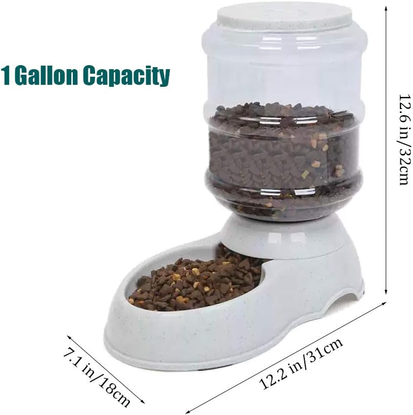 Automatic Cat Feeder - 1 Gallon Durable Food Dispenser for Cats and Small Dogs - Convenient Gravity Feed Pet Feeder for Happy Pets
