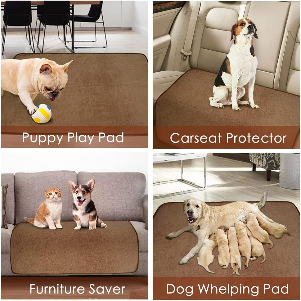 Extra Large Washable Dog Pee Pads - Waterproof, Reusable, Non-Slip Training Mats for Puppies & Whelping - 65"x45" & 72"x72" Sizes Available