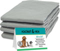 Premium Reusable Dog Pee Pads - Waterproof, 300 Wash Guarantee, 22" x 22" (Pack of 4) for Potty Training & Whelping