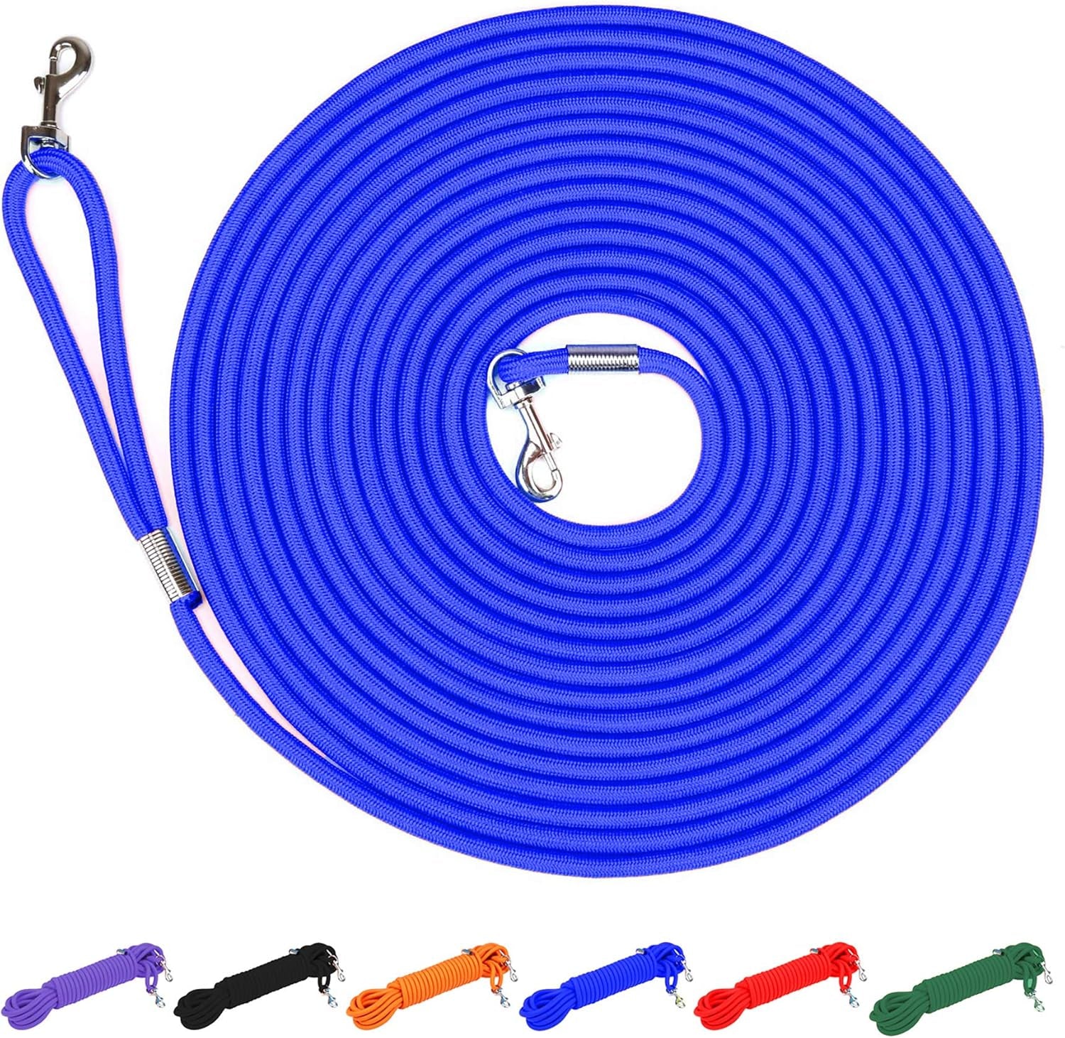 15Ft Durable Blue Check Cord - Ideal Training Leash for Dogs & Puppies - Perfect for Obedience and Agility Training
