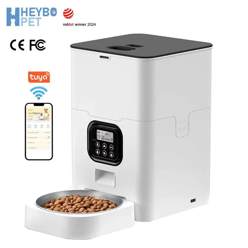Wifi-Enabled Smart Pet Feeder - App Control & Remote Feeding | HEYBO