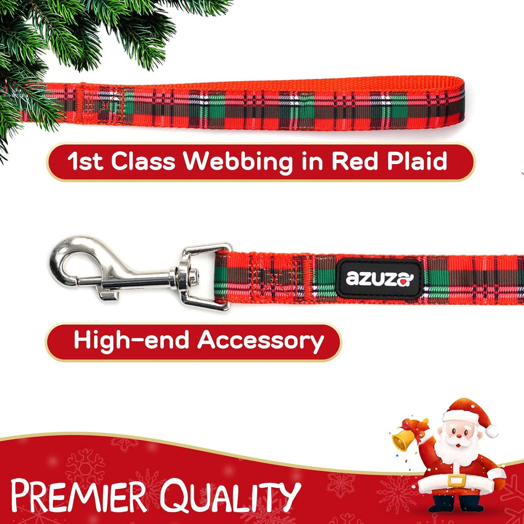Festive Buffalo Plaid Dog Collar and Leash Set - Perfect for Christmas and Daily Adventures!
