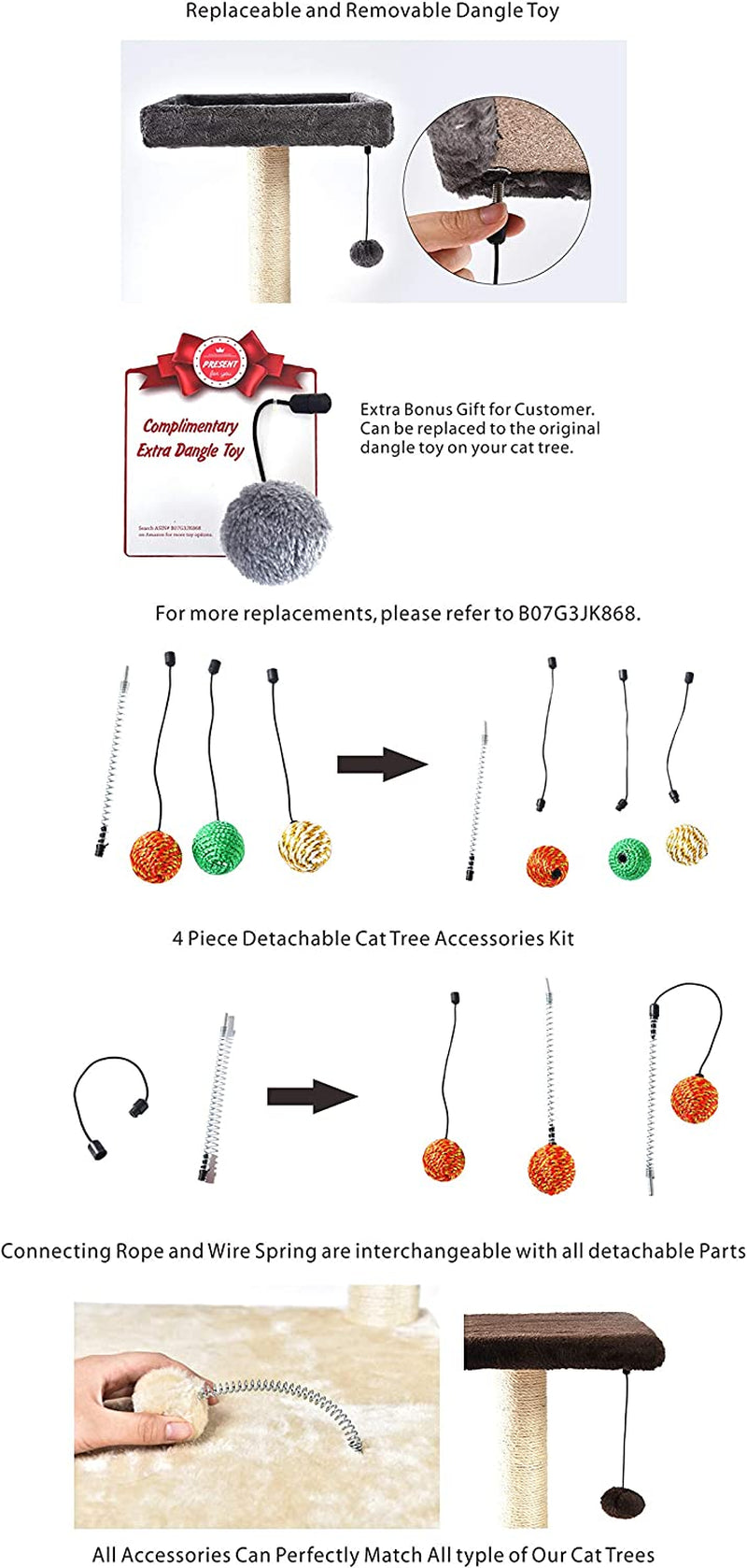 Chic Light Grey Cat Condo Tower with Scratching Post & Step Ladder - 52" Cozy Haven for Your Feline Friend