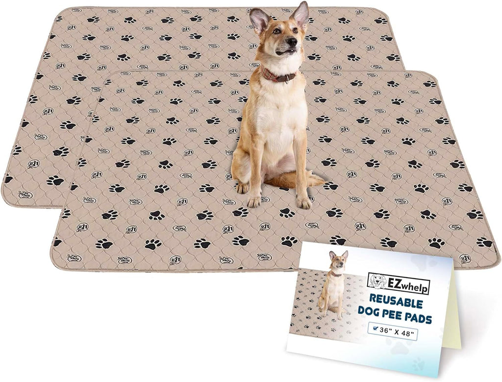 Premium 2-Pack Reusable Waterproof Dog Pee Pads - 36x48 Inch Potty Training Mats with Rounded Corners