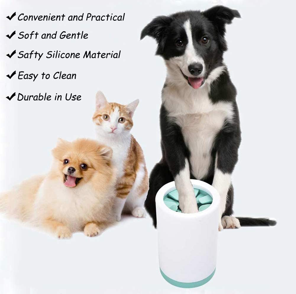 Muddy Paw Cleaner - Easy Portable Foot Washer for Small & Medium Dogs and Cats - Green L