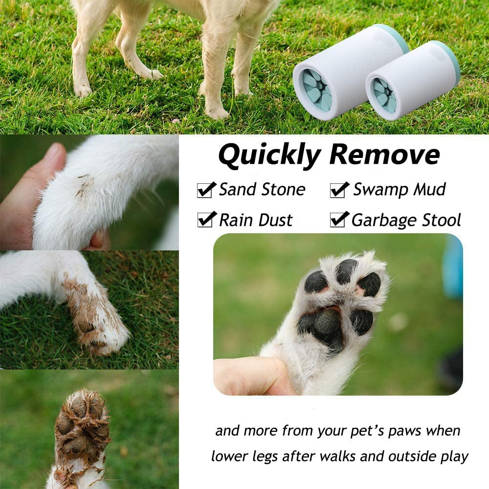 Muddy Paw Cleaner - Easy Portable Foot Washer for Small & Medium Dogs and Cats - Green L