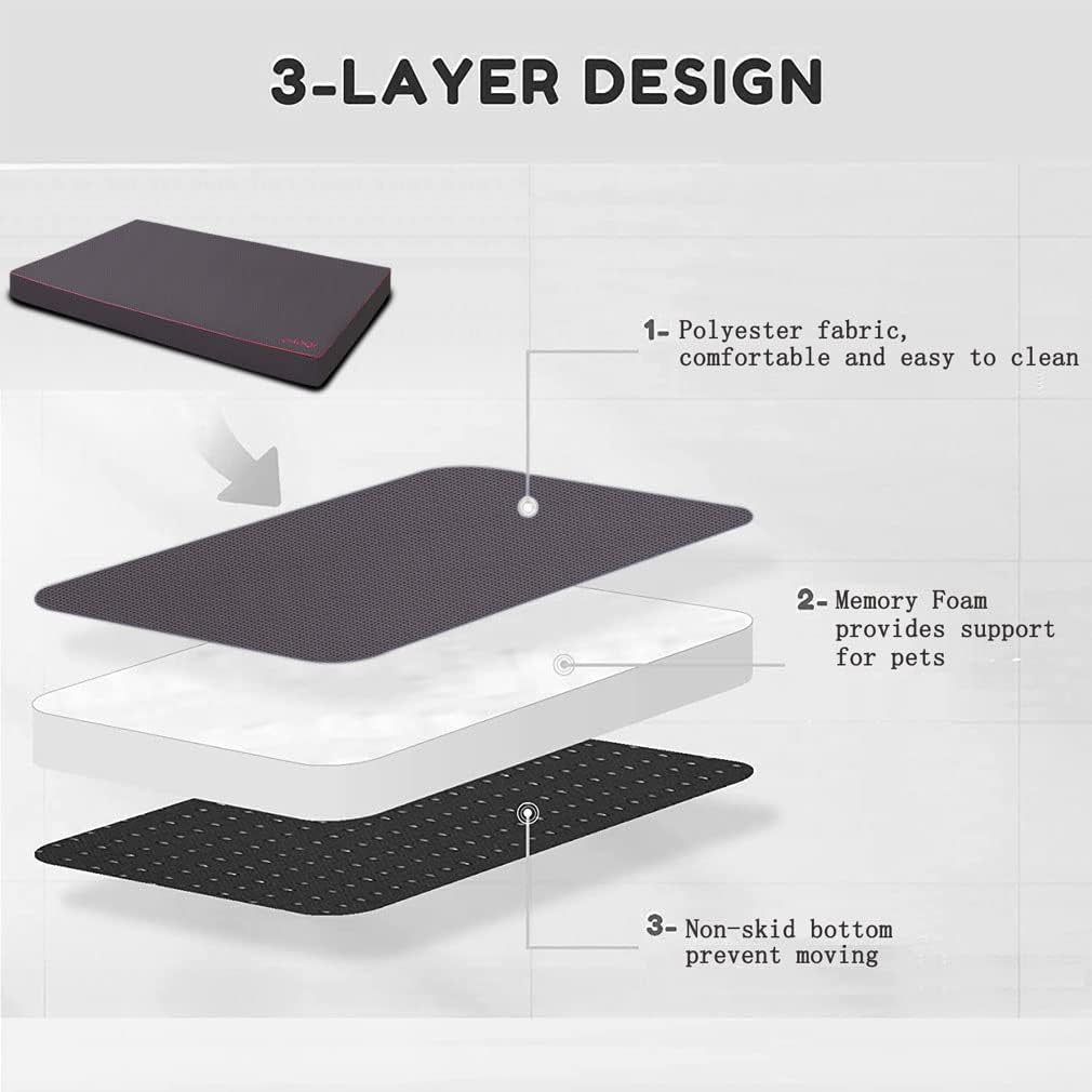 Comfort & Care Orthopedic Memory Foam Dog Bed for Medium Dogs - Waterproof & Easy-Clean Cover